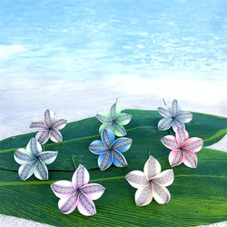 8Pcs Elegant Plumeria Flower Hairpins Floral Brooches Pin Boho Polynesia Samoa Hair Accessories For Women Girls Lady Bridal