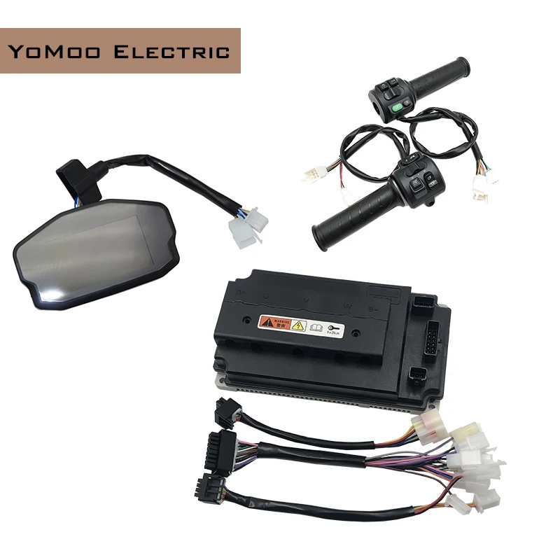 

VOTOL EM70 EM-70 Controller 70A Peak 230A 1KW-2KW with DKD Display, T08 Throttle For Electric In-Wheel Hub Spoke Mid-Drive Motor