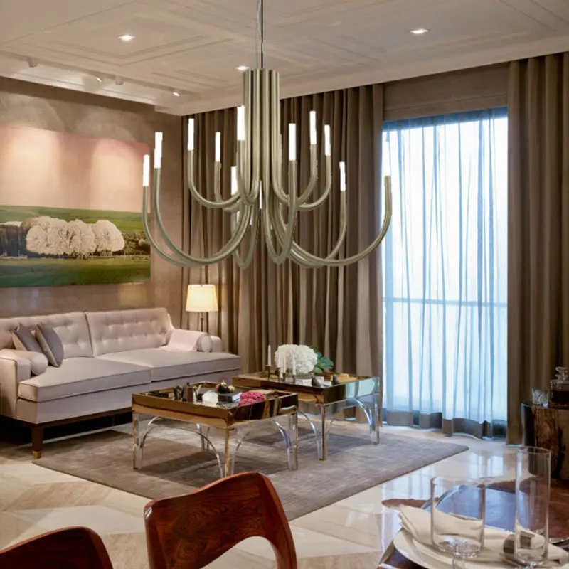 

American Style Chandelier Living Room Creative LED Designer Lamps Nordic Restaurant Bedroom Villa Duplex Building Pendant Light