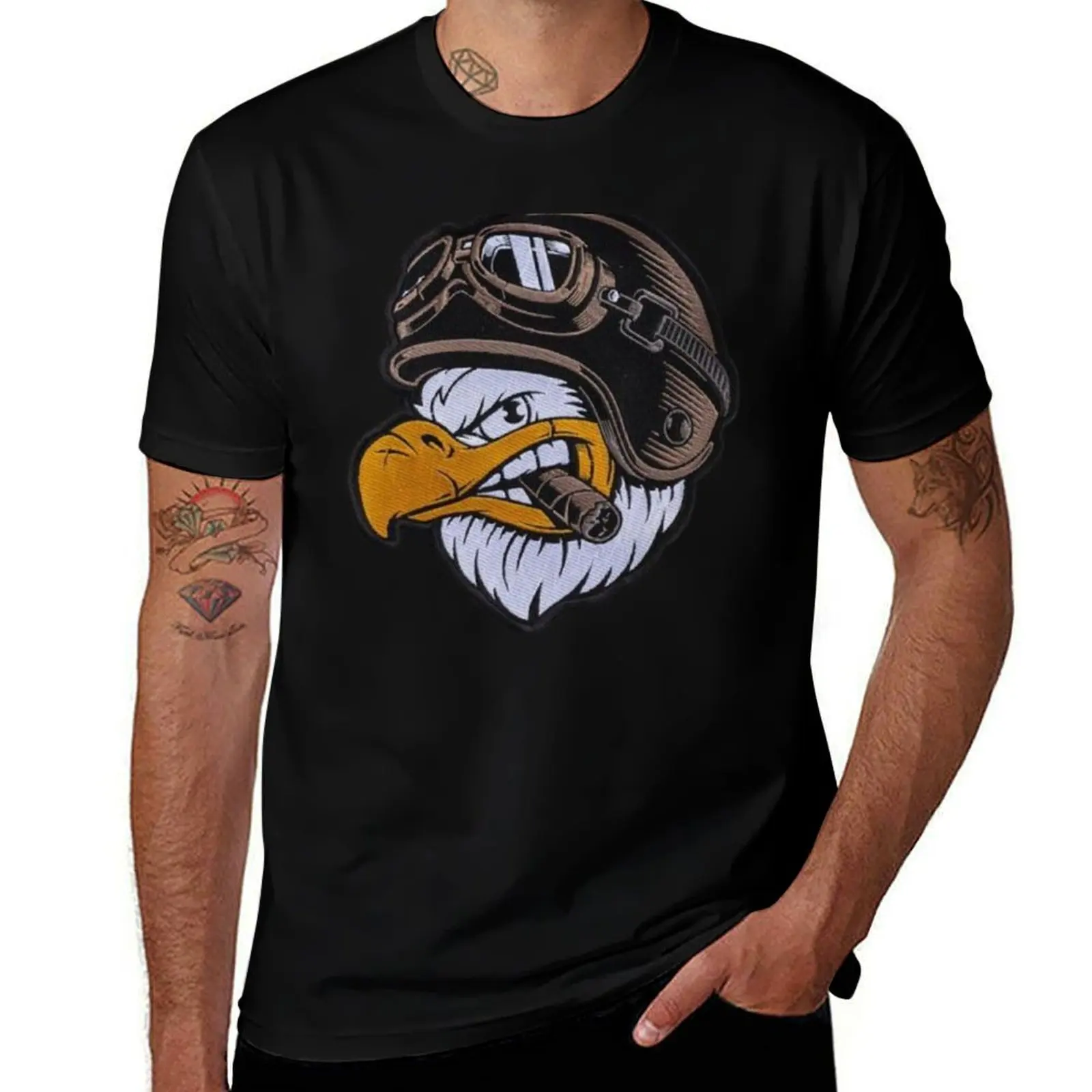 Eagle Biker T-Shirt Non-Shrink Basic Cotton T-Shirt