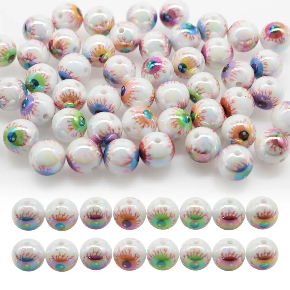 5/10 قطعة قلادة على شكل مقلة العين من الراتنج للهالوين، تستخدم في إكسسوارات تزيين عيد الهالوين وعيد الميلاد وعيد الشكر