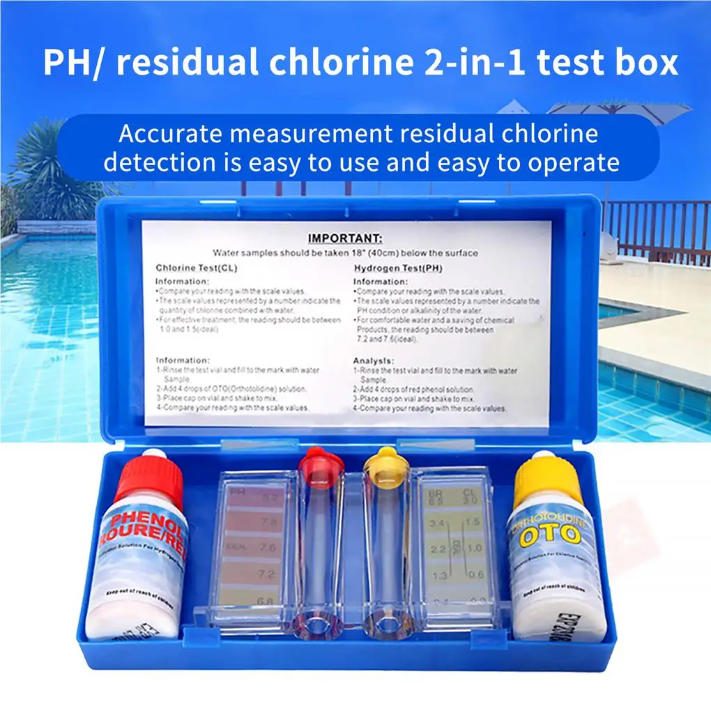 Swimming Pool Test Kit Convenient Water Test Box Practical Effective Portable Water Test Kit with Bottle Packing