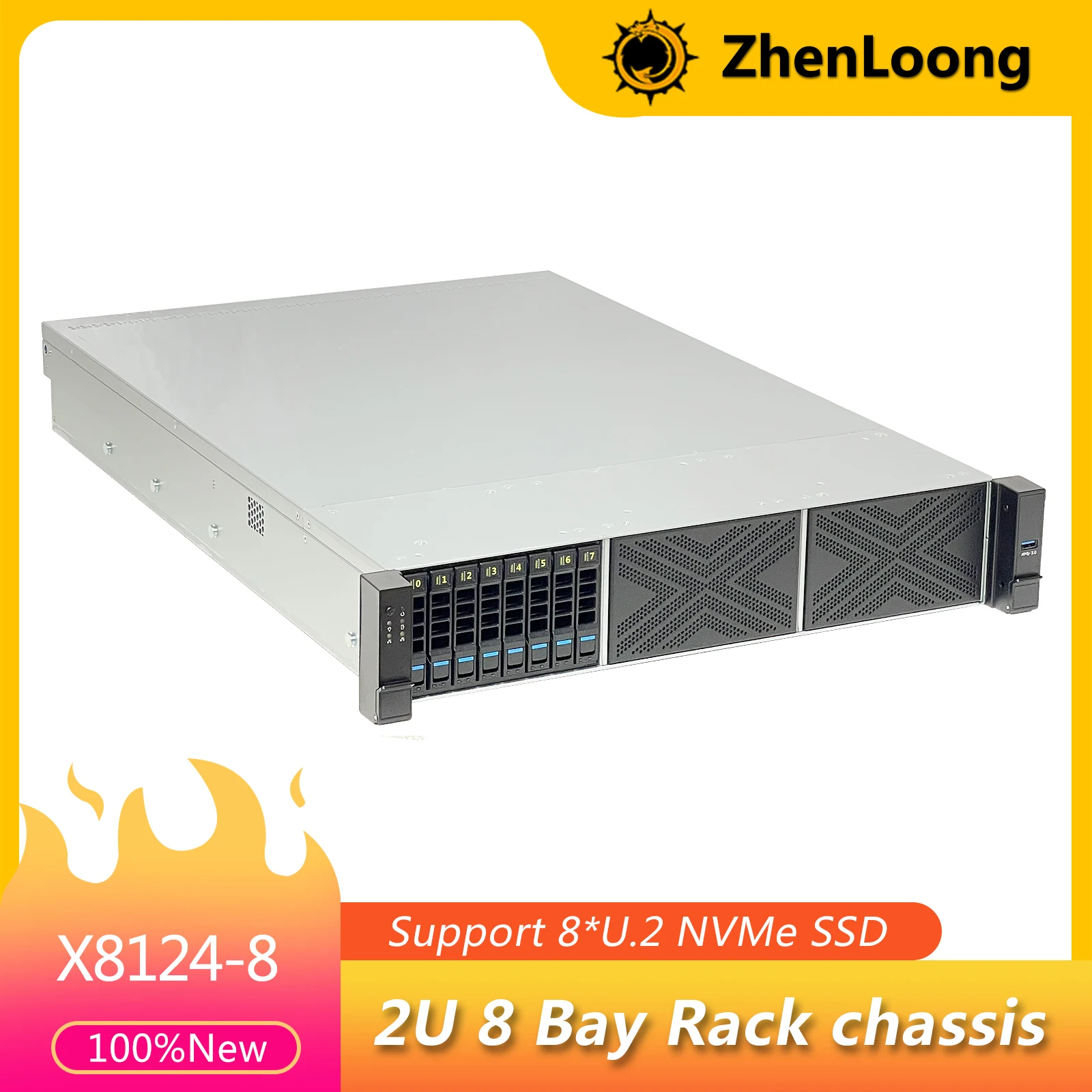 

ZhenLoong 2U 8-откидной U.2 Nvme с возможностью горячей замены и 4-х отсеков 3,5-дюймового внутреннего жесткого диска с объединительной платой PCIe 4.0 с объединительной платой 24 ГБ