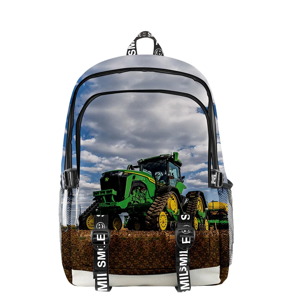 Harajuku Nieuwigheid Coole Schooltassen Unisex Anime Tractor Patroon Reistas 3d Print Oxford Waterdichte Notebook Schouderrugzakken