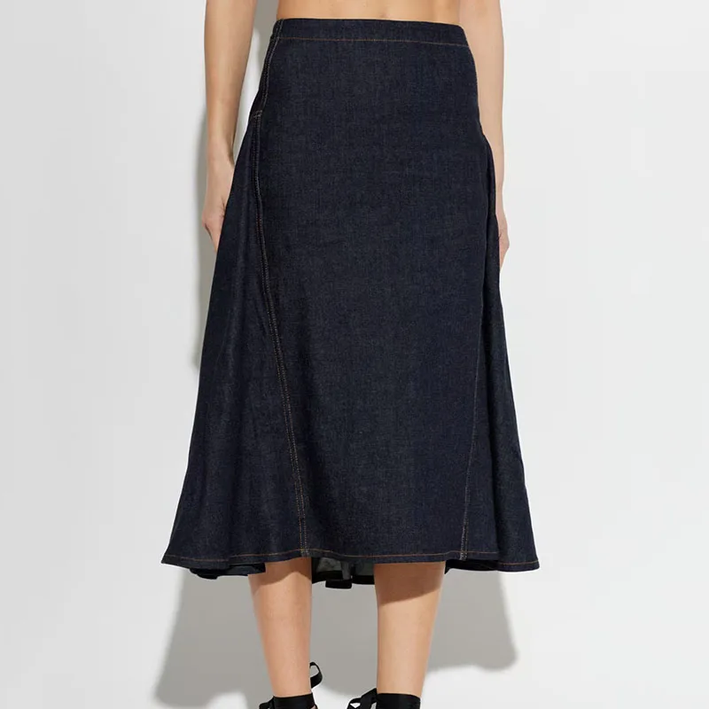 

Юбка-карандаш средней длины с высокой талией, А-образного силуэта, с асимметричным подолом, универсальное женское платье.