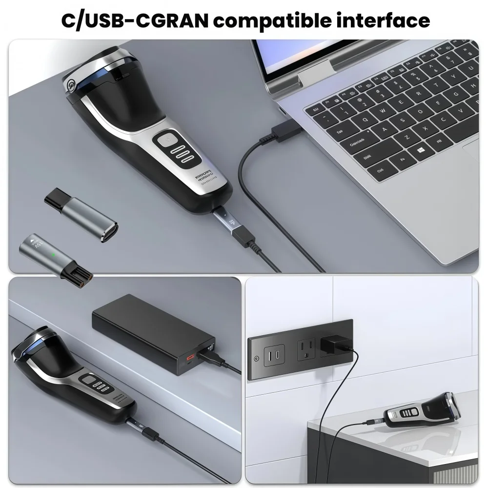 محول ماكينة حلاقة من النوع C 15 فولت، محول شحن لماكينة تشذيب اللحية Philips Norelco One Blade Pro، QP6510، QP6520، QP6530،