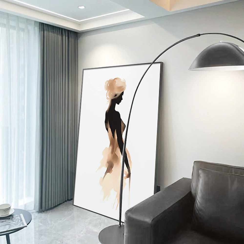 1pc frameless Canvas Painting Modern Abstract Wall Art Simple Woman Character HD Canvas Printing Poster Home Living Room Sofa Ba