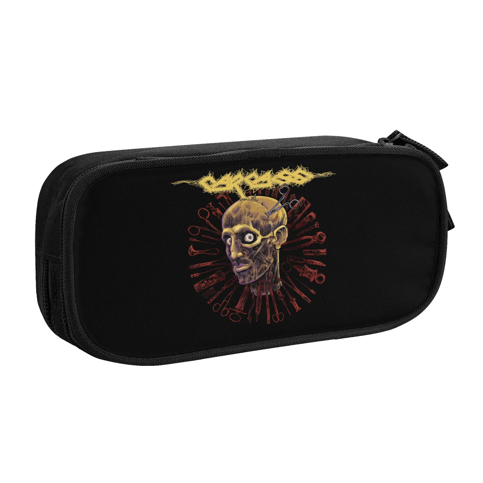 Cute Carcass English Metal Band  Pencil Case for Boy Girl Large Storage  Pencil Pouch School Accessories