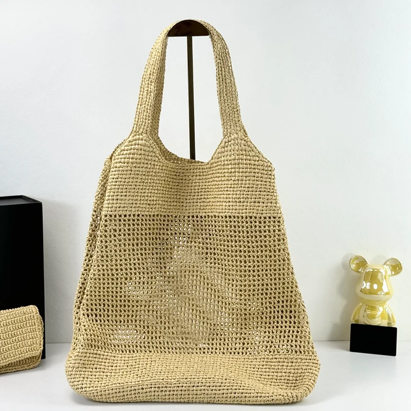 

2025 New Women's Casual Straw Woven Tote Bag Fashion Summer Beach Woven Handbag Large Capacity High Quality Shopping Bag Purse