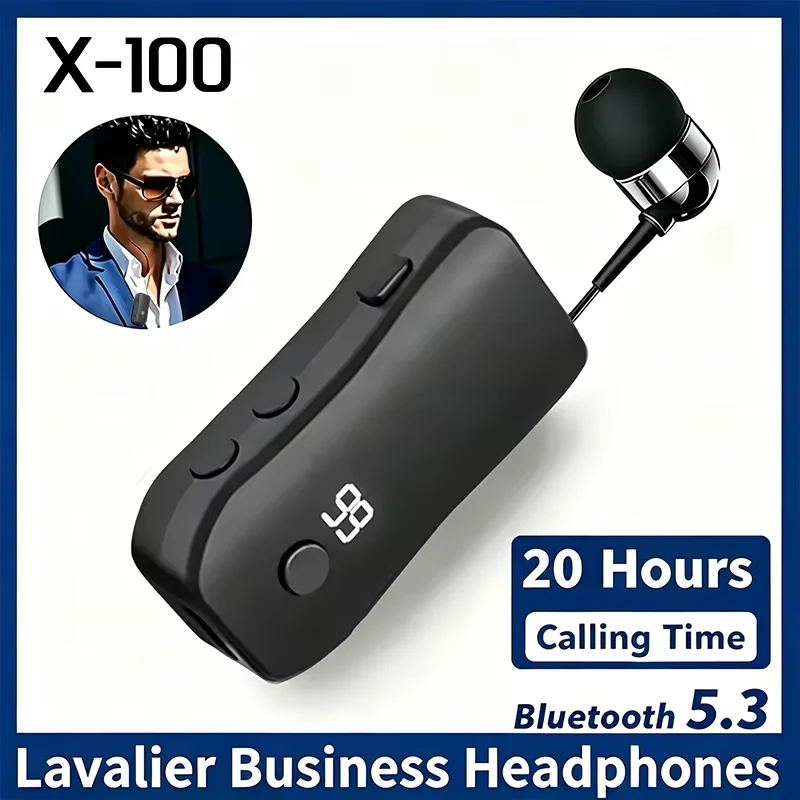 X100 Wireless Bluetooth In Ear Earbuds Stereo Noise Reduction Headphones HD Music Sound Long Battery Life Earphones for Daily Tr