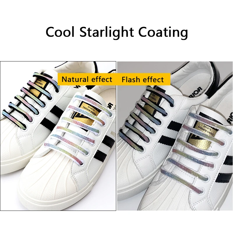 Reflective Shoe Laces Laser sequin Shoelaces Weave Braided Bracelet Sneakers Running Shoelace Adult Children Shoe Strings