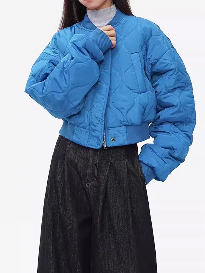 Hong Kong Sle ort Baseball Jaet Damska Kurtka Jesienno-Zimowa z Bawełny i Puchu, Kurtka z Efektem Wysokiej Talii, Odzież Wierzchnia w Stylu Koreańskim