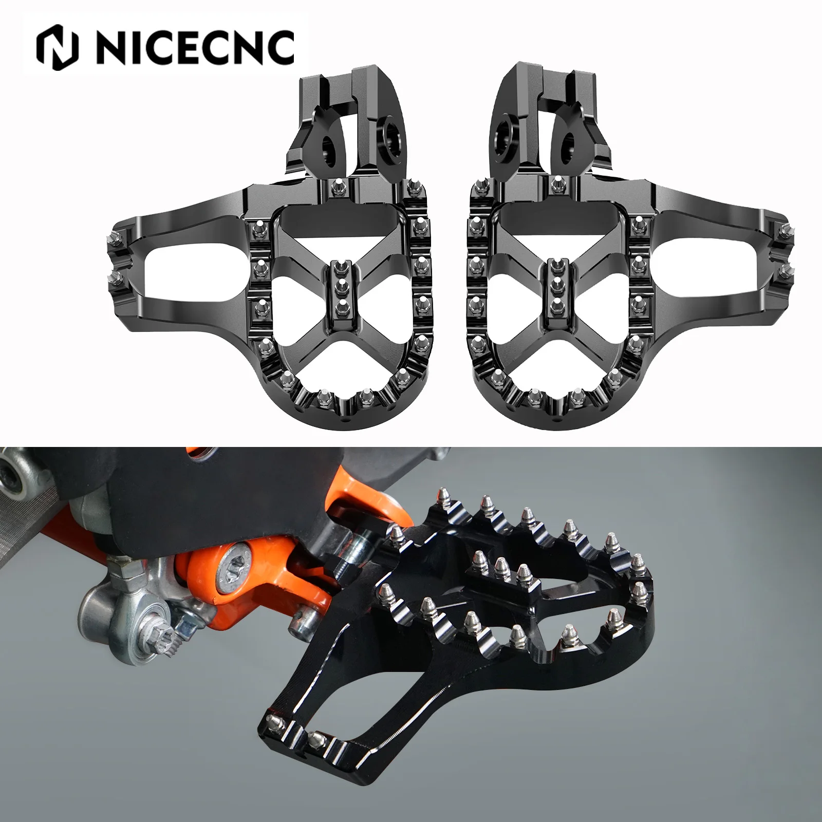 NICECNC For Husqvarna TE 300 FE 125 250 350 450 501 2017-2023 TX FX TC FC 2017-2022 FC 250 350 450 Extender Foot Pegs Footrests