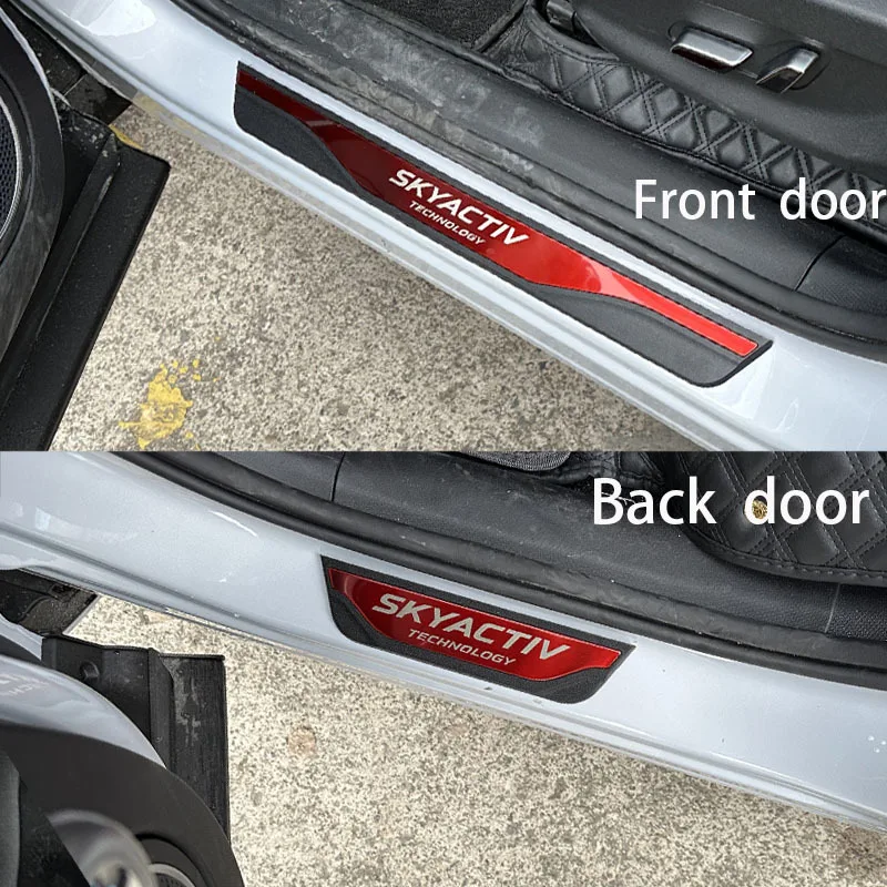 For Mazda CX30 CX50 CX60 CX80 CX90 Car Door Sill Protector Stickers Plastic Stainless Steel Guard Threshold Strips Anti-scratch