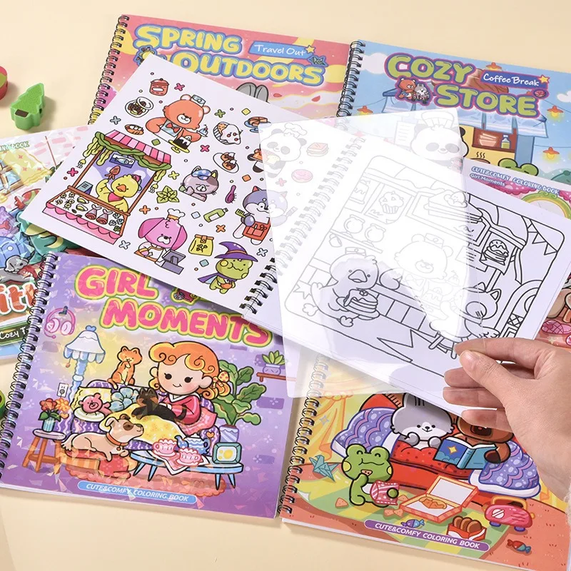 Fun Activity Painting Book Children's Puzzle Coloring Book Drawing Graffiti Coloring Book Cute Coloring Book