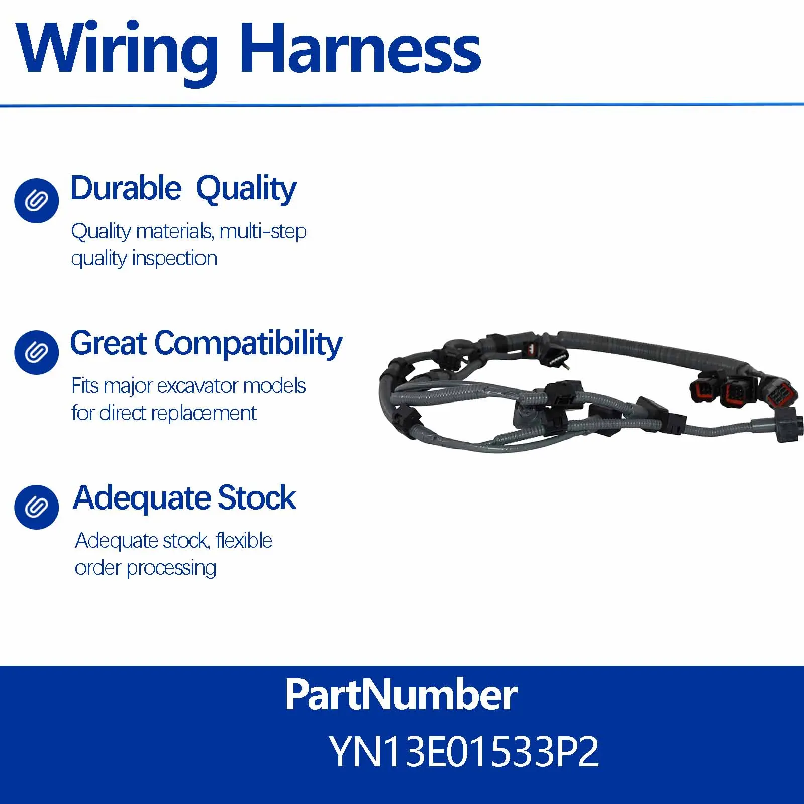 Wiring Harness YN13E01533P2 VH82121-E0G40 82121-E0G40 For Kobelco SK235SR-1E SK235SR-2 SK235SRLC-2 SK250-8 SK260-8 SK300-8