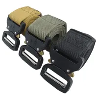 125cm Military Tactical Nylon Belt Metal Buckle Adjustable Army Outdoor Quick Release Hunting Training Nylon Belt Length