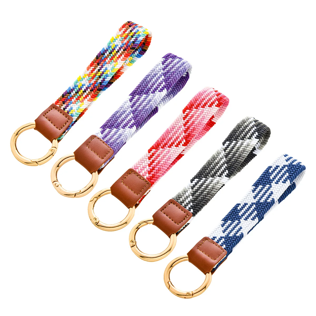 

Keychain Lanyard braided belt Wrist keychain Wrist belt Solid color braided new key ring