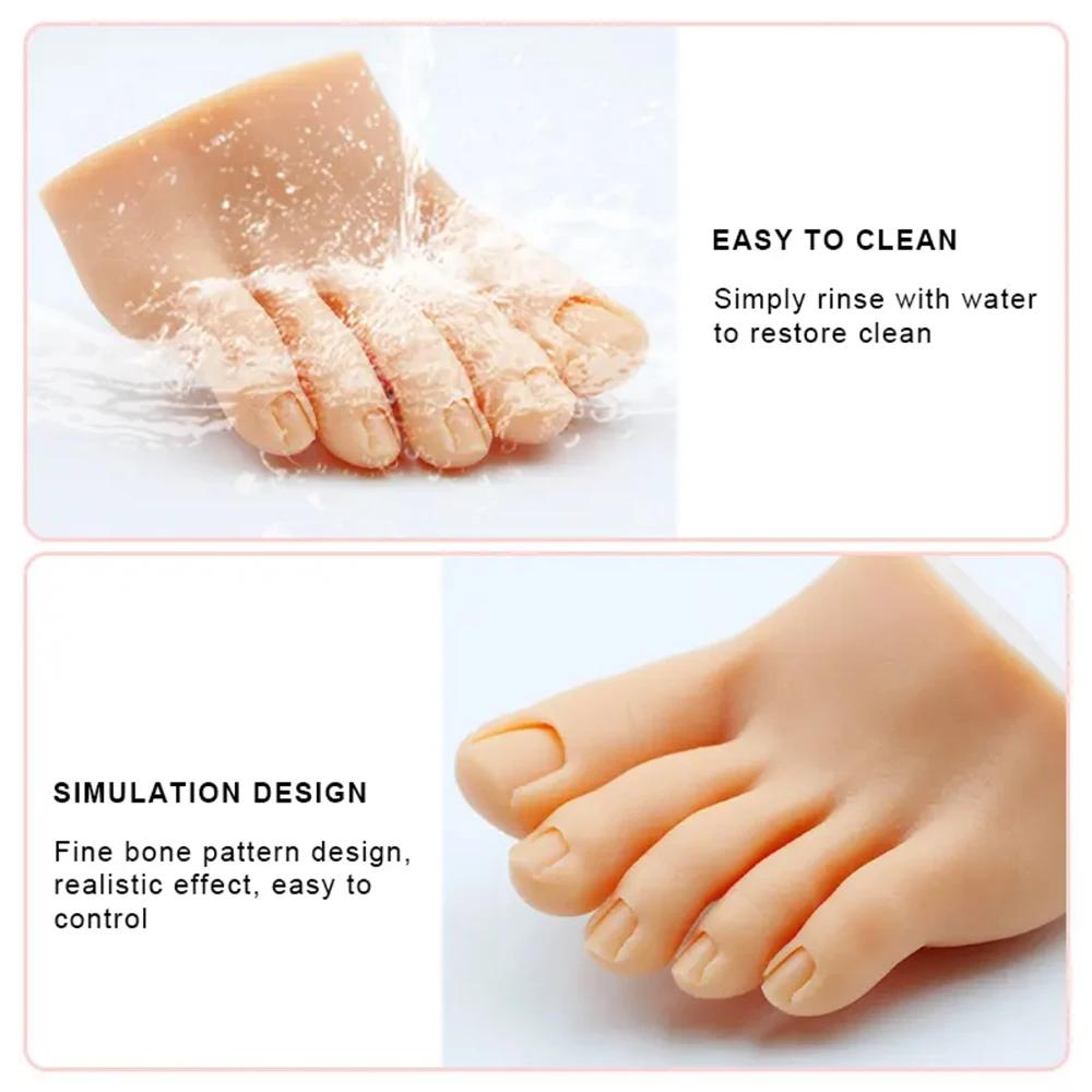 Silikonowa sztuczna stopa do symulacji, ćwiczeń manicure i pedicure w salonie kosmetycznym.