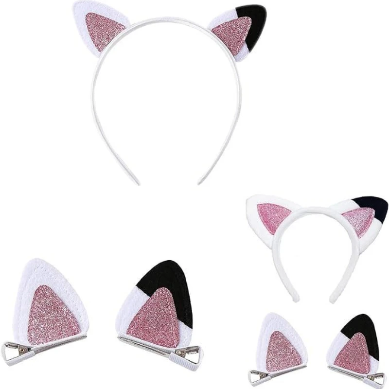 New Girl's Cat Ear Headband Hair Clip Halloween Costume Party Decoration Hair Accessory
