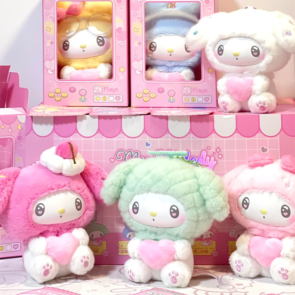 

Original Sanrio My Melody 50th Anniversary Milk Candy Series Blind Box Kawaii Plush Dolls Pendant Anime Figure Toy Bag accessory