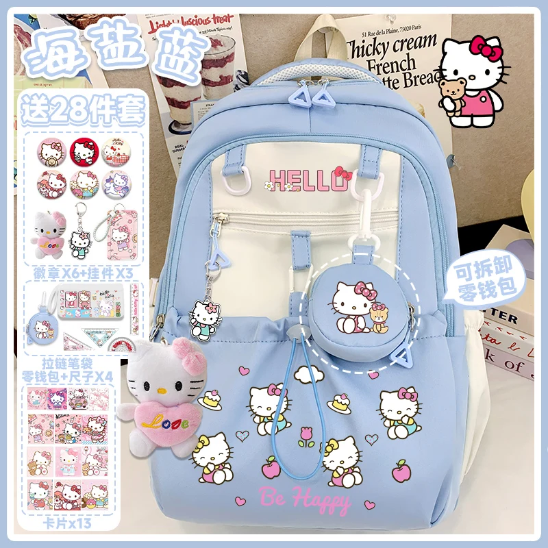 2025 New Cartoon Cute Kitty Cat Girls School Backpack Large Capacity Back to School Bag