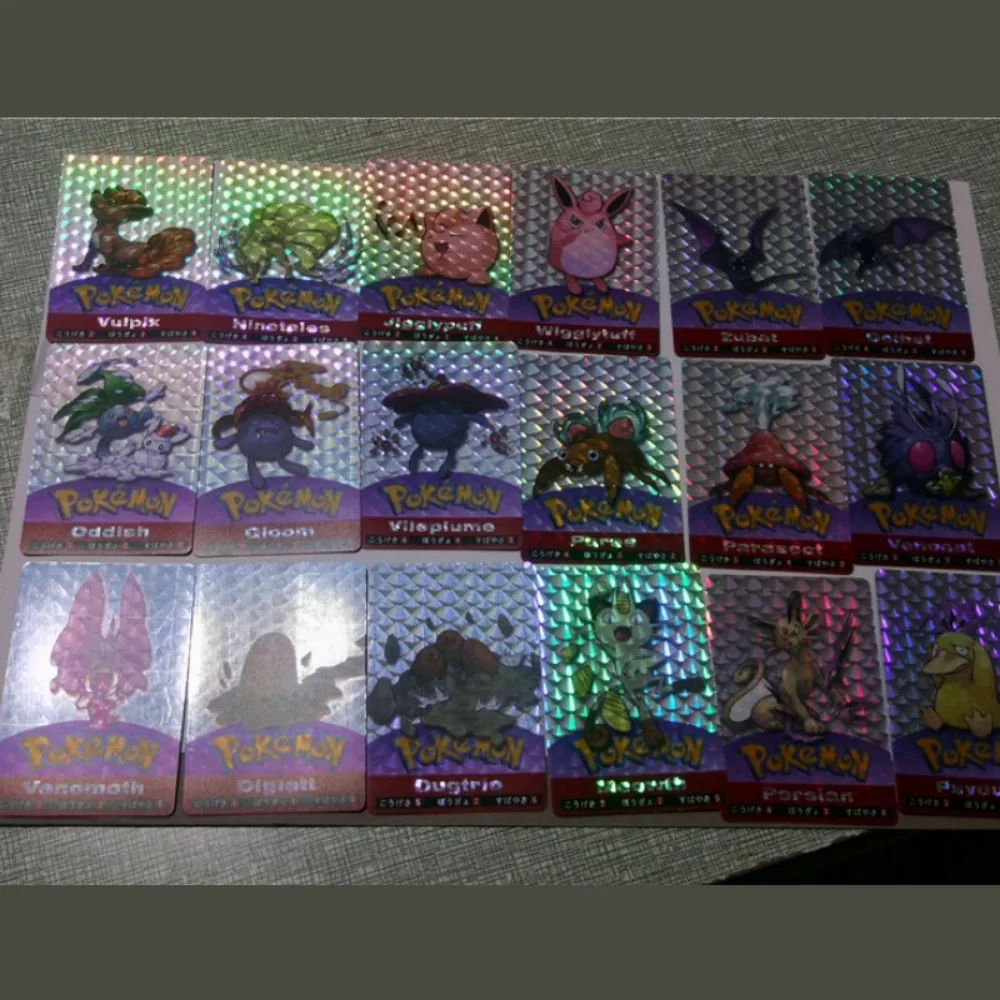 DIY Self Made Pokemons First Generation Tearable Adhesive Flash Card Anime Peripheral Game Collection Card Holiday Gift