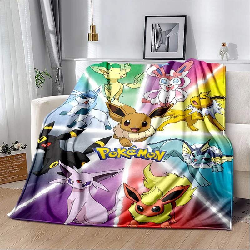 Pokemon Cartoon Cute Soft Plush Blanket,Child Flannel Blanket Throw Blanket for Living Room Bedroom Bed Sofa Picnic Cover Gift