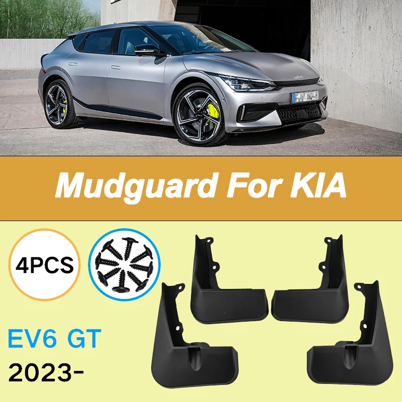 

For KIA EV6 GT 2023 Automotive Tire Mudguard Waterproof Prevent Mud Splashing Car Mud Flaps Fender Trim 4pcs Accessories