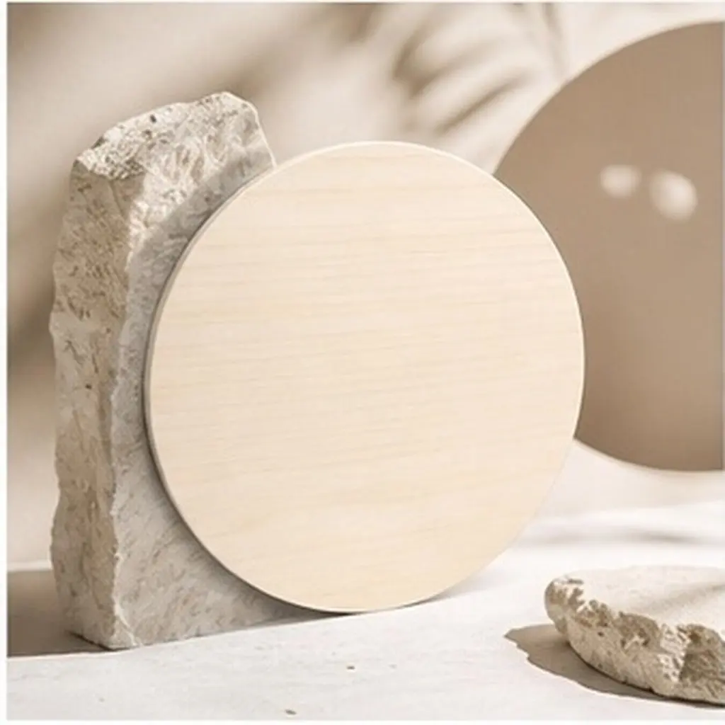 Round Wooden Table Top Thick Wood Rustic Solid Coffee Tabletop Replacement 11.6 Inch for Small End Table Living Room Hotel