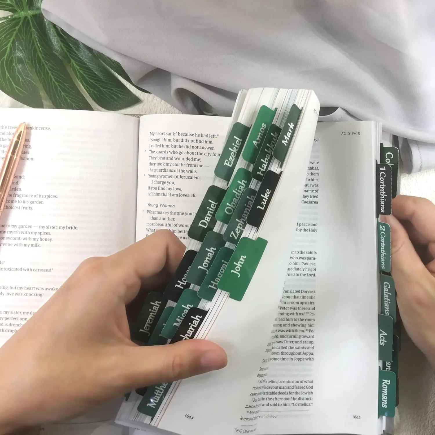 Bible Tabs Large Print Laminated Bible Tabs for Women and Men Easy to Read Bible Book Tabs for Study Bible Index Tabs Green
