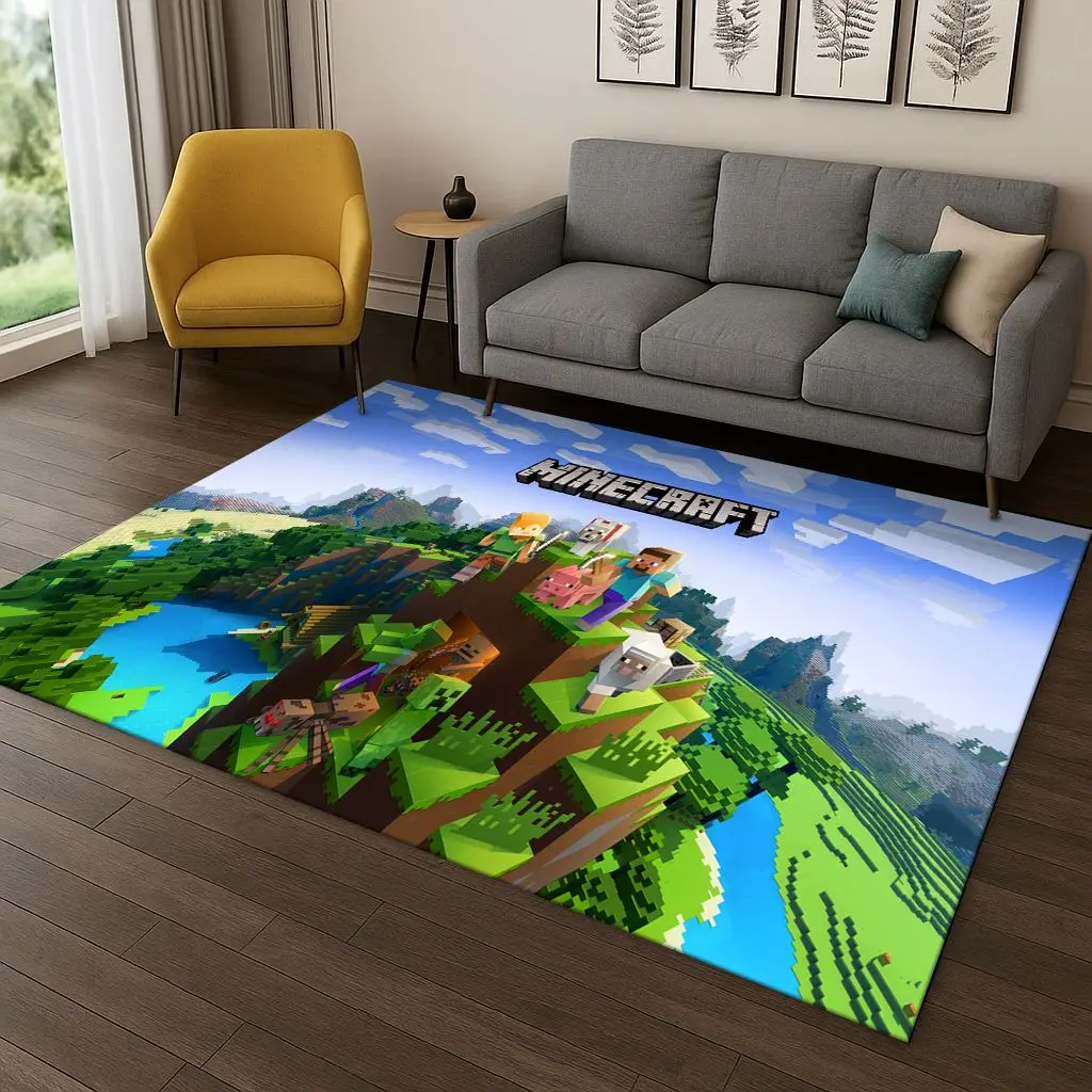 Tapis de jeu de dessin animé 3D s-sandboxs, pour chambre à coucher, salon, canapé, paillasson, décoration de maison, tapis de zone de jeu pour enfants, cadeau de noël antidérapant