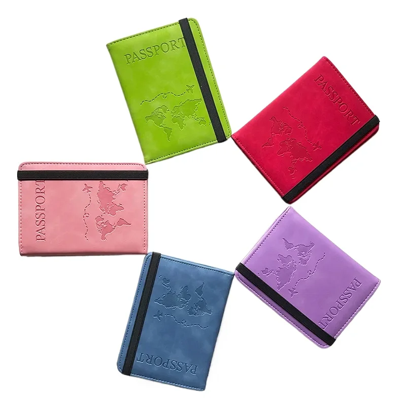 

Passport Holder Wallet Pu Leather Discoloration Anti-theft Passport Holder Bag Travel Document Storage Bag for Women Men