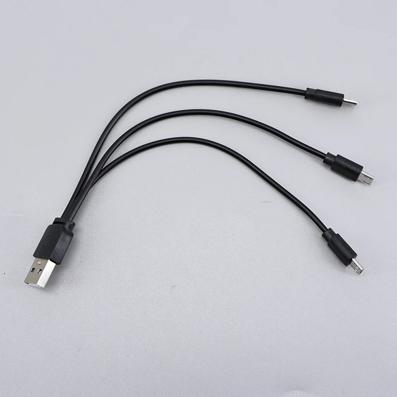 1/2Pcs 20cm USB to mrico usb Splitter Adapter Cable 3Port Multi-Charging USB  Splitter Cable for Charging N6