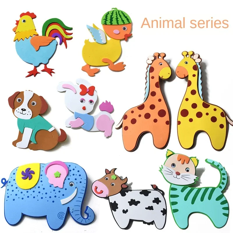 School Kindergarten Classroom Cartoon EVA Foam Animals Dog Toy Wall Stickers Kids Room Class Blackboard Wall Decor Materials