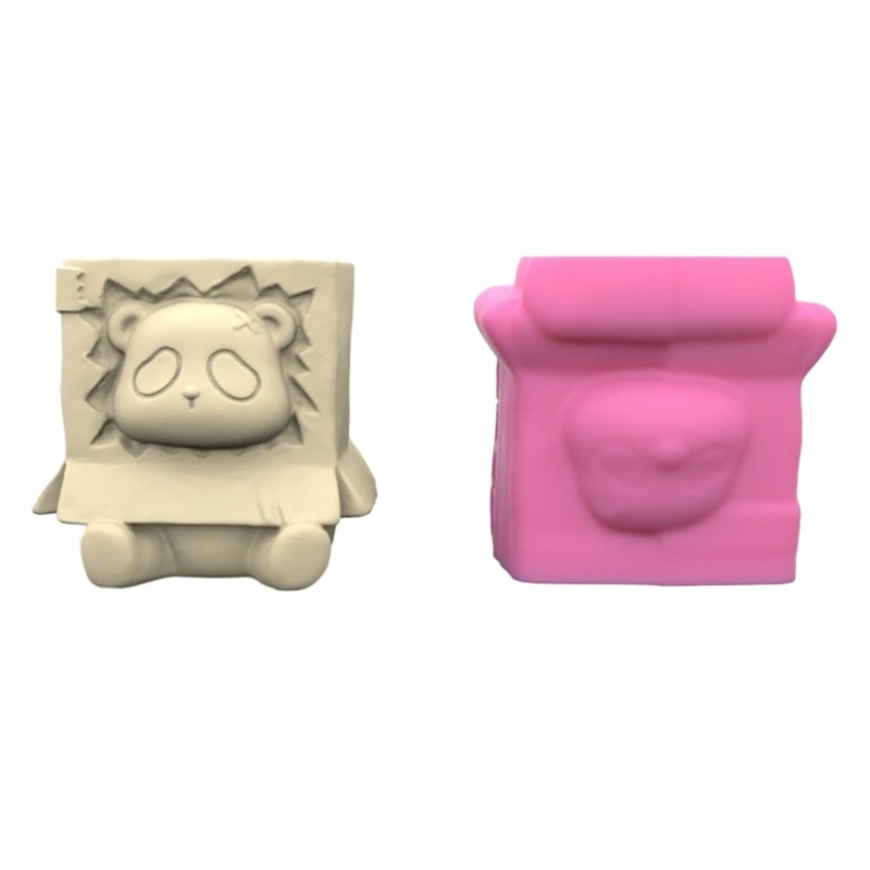 

Cements Mould Sitting Panda Shaped for Hand-Making Succulent Plant Flowerpot