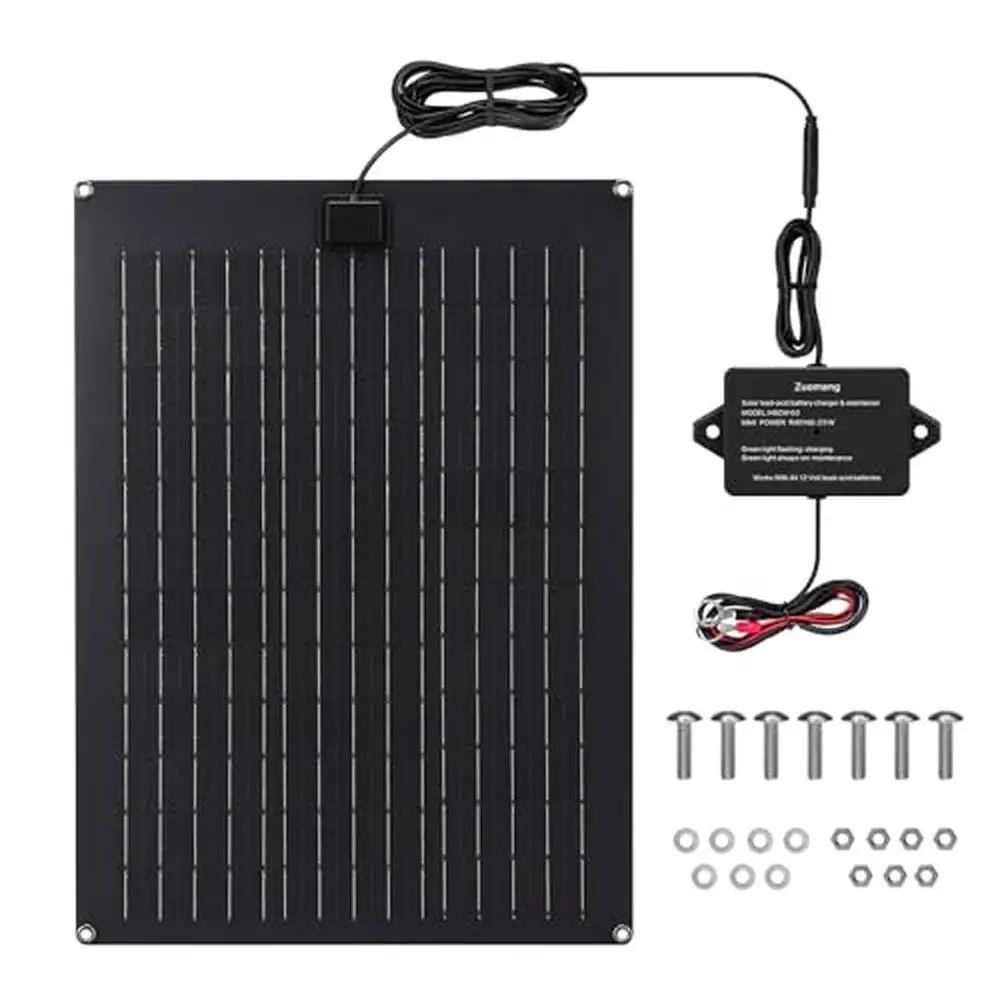 20W Solar Battery Charger Maintenance Kit Dump Trailer Pulse & Intelligent MPPT Charge Waterproof Easy to Use Wide Application