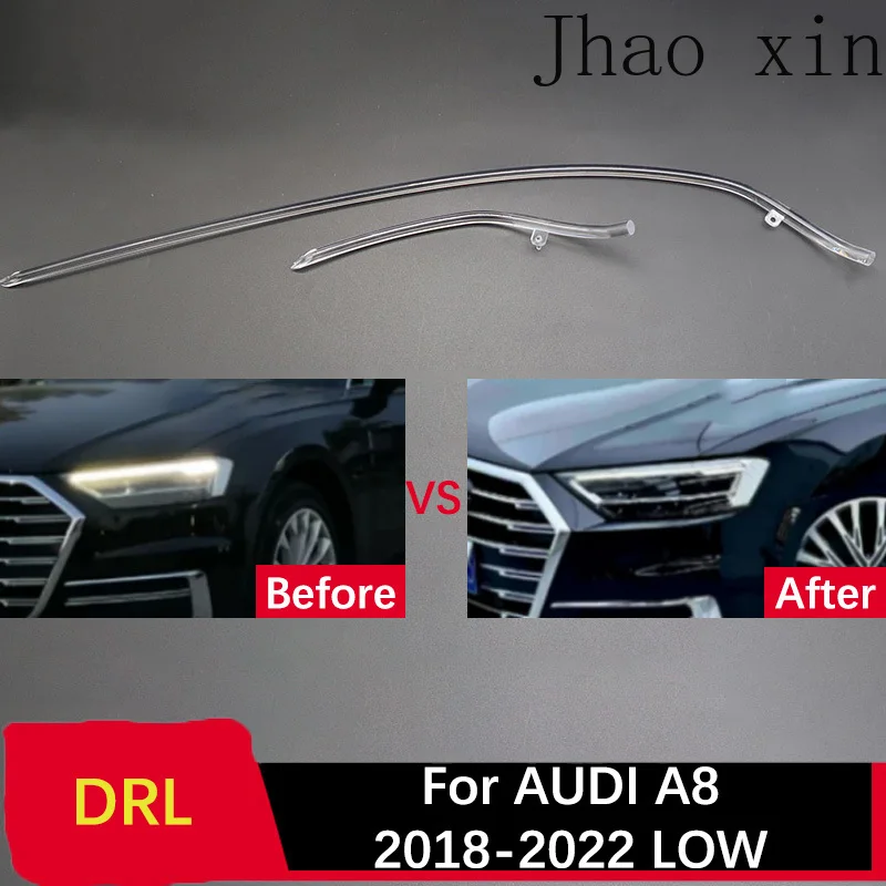

Front Headlight Angel Eye Lamp Tube for Audi A8 Ballast Module Car Daytime Light DRL Light Guide Strip 2018-2022 LOW White Light