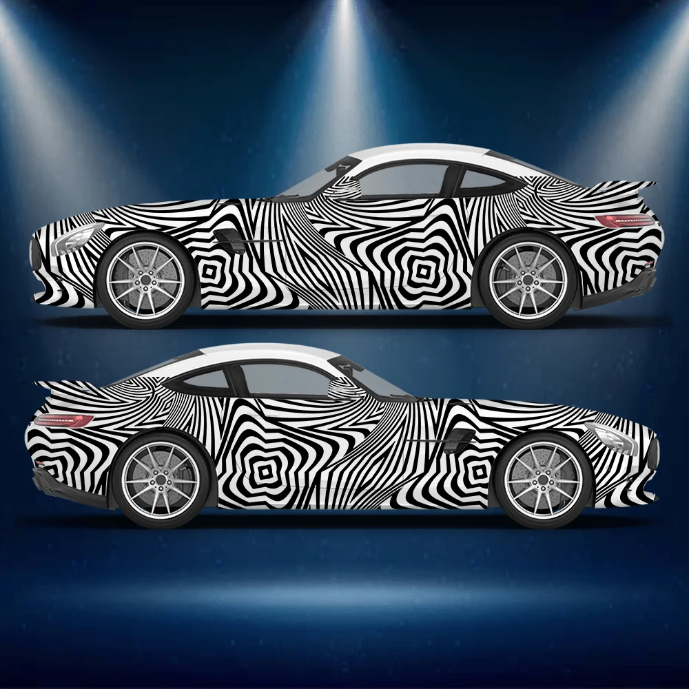 

Irregular Geometric Lines Sticker Full Body Floral Decoration Cover Scratches Protect Car Sticker Waterproof Car Vinyl Wraps