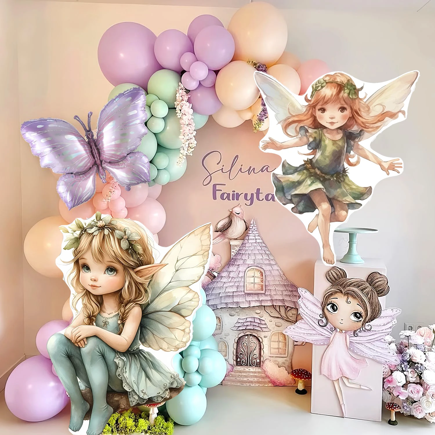 18/24/36inch Fairy Foam Board Cute Fairy Cutouts KT Board Party DIY Decor Girl Birthday Wedding Baby Shower Photo Prop Backgroun