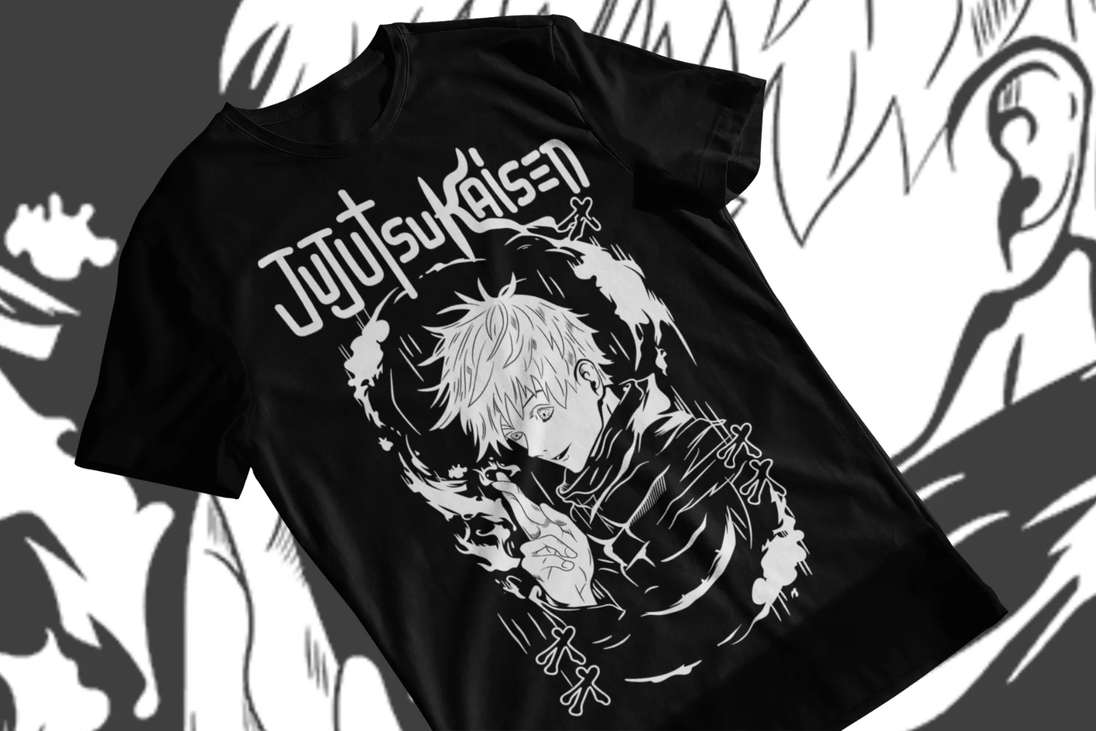 Jujutsu Kaisen Gojo Satoru Black T-Shirt Anime Manga T-Shirt Soft Tee