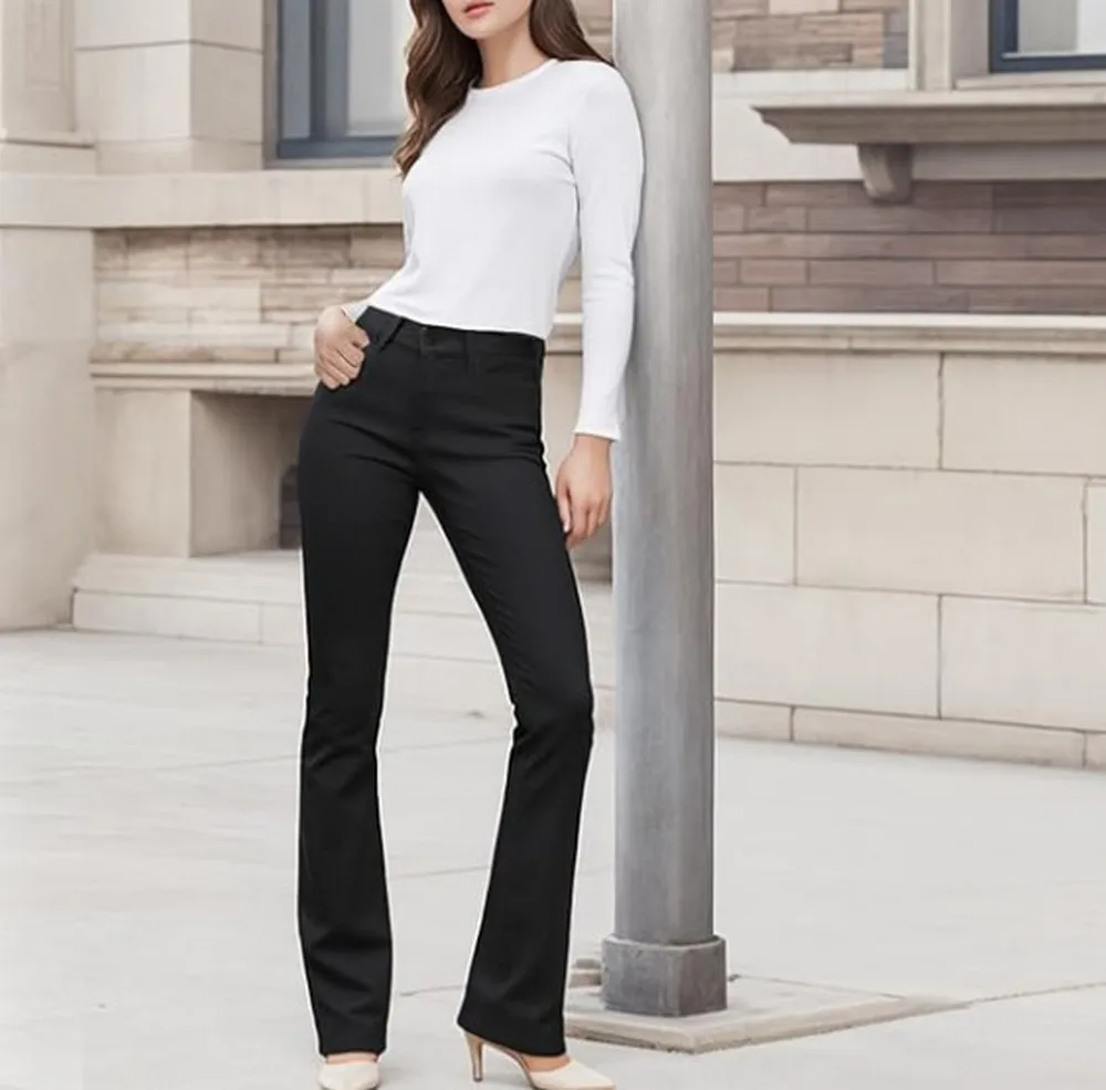 Women Flare Pants Dress With Pockets Stretch Pencil Bootcut Bell Bottom 3