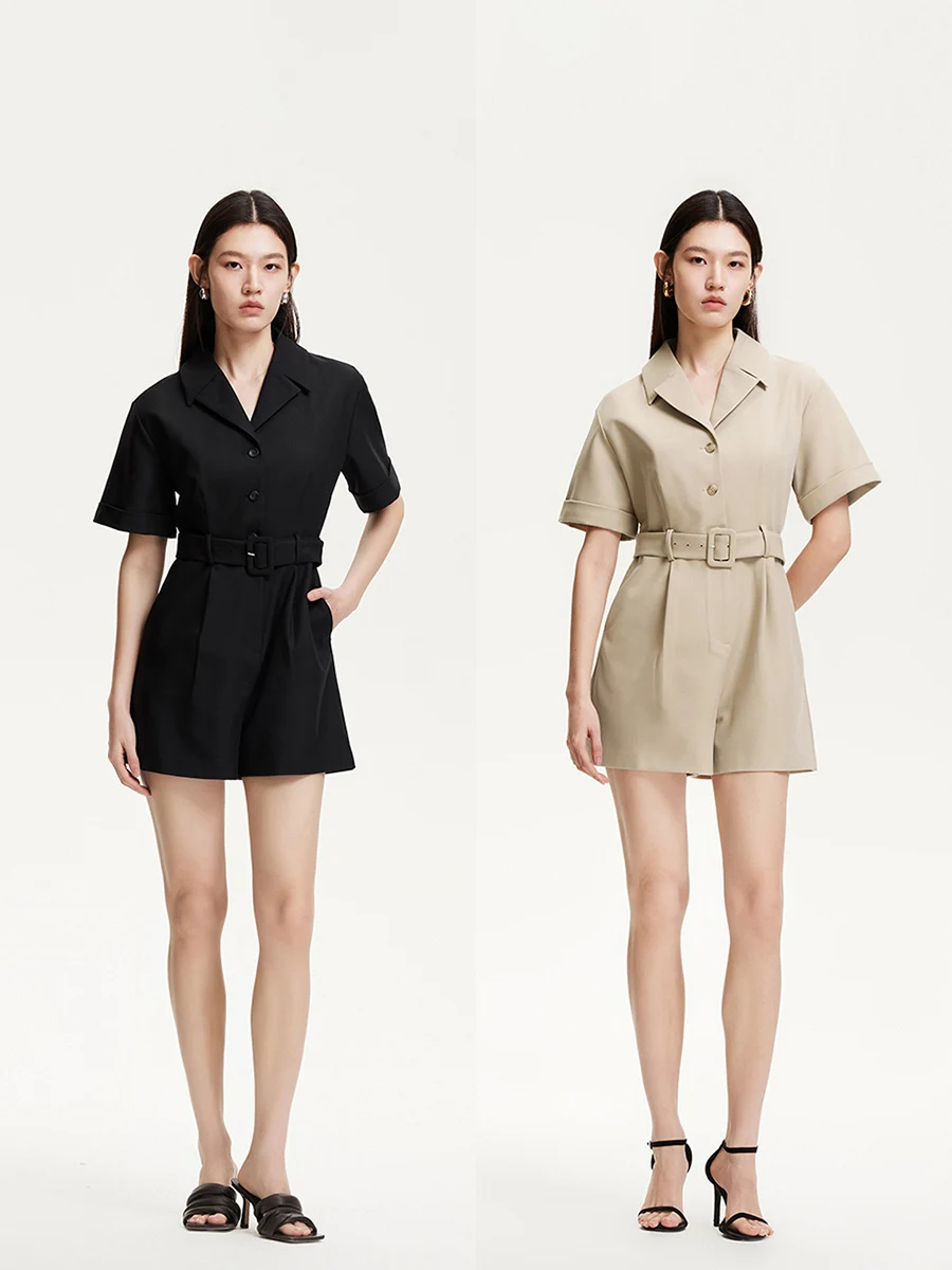   Casual eendelige broek dames lente nieuwe kraag riem ontwerp dubbelzijdig nep ket veelzijdige comfortabele pasvorm