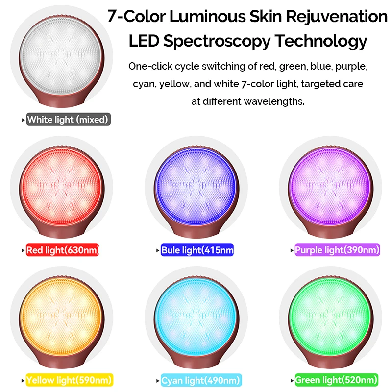 3-in-1 siliconen gezichtsreinigingsborstel Fototherapie Warmtetherapie Sonische vibrerende diepe poriënreiniging Scrubber Zorg Exfoliatorb