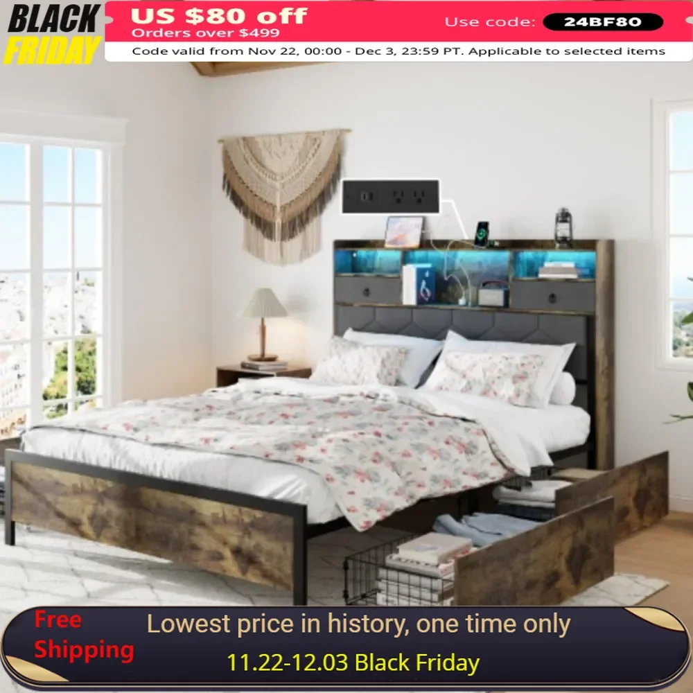 Queen Bed Frame with 47.2