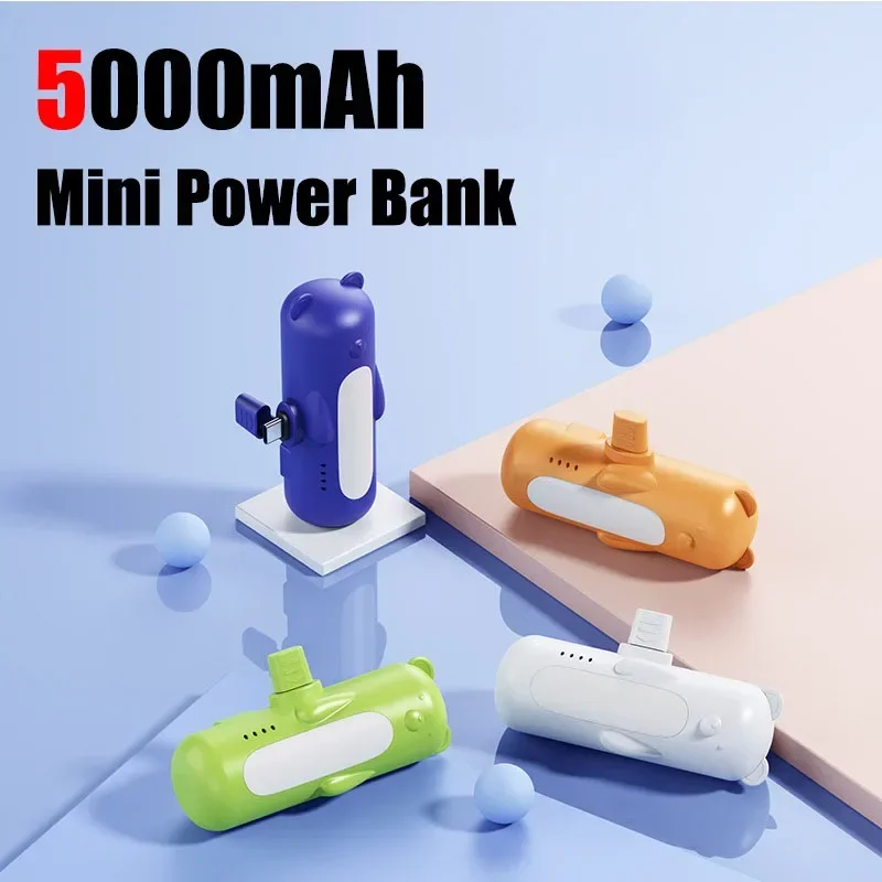 

2024 New Promotional Gift Cut Cartoon Bear 5000mAh Power Bank Portable Outdoor Emergency Led Light Up Power Bank Novelty Gifts