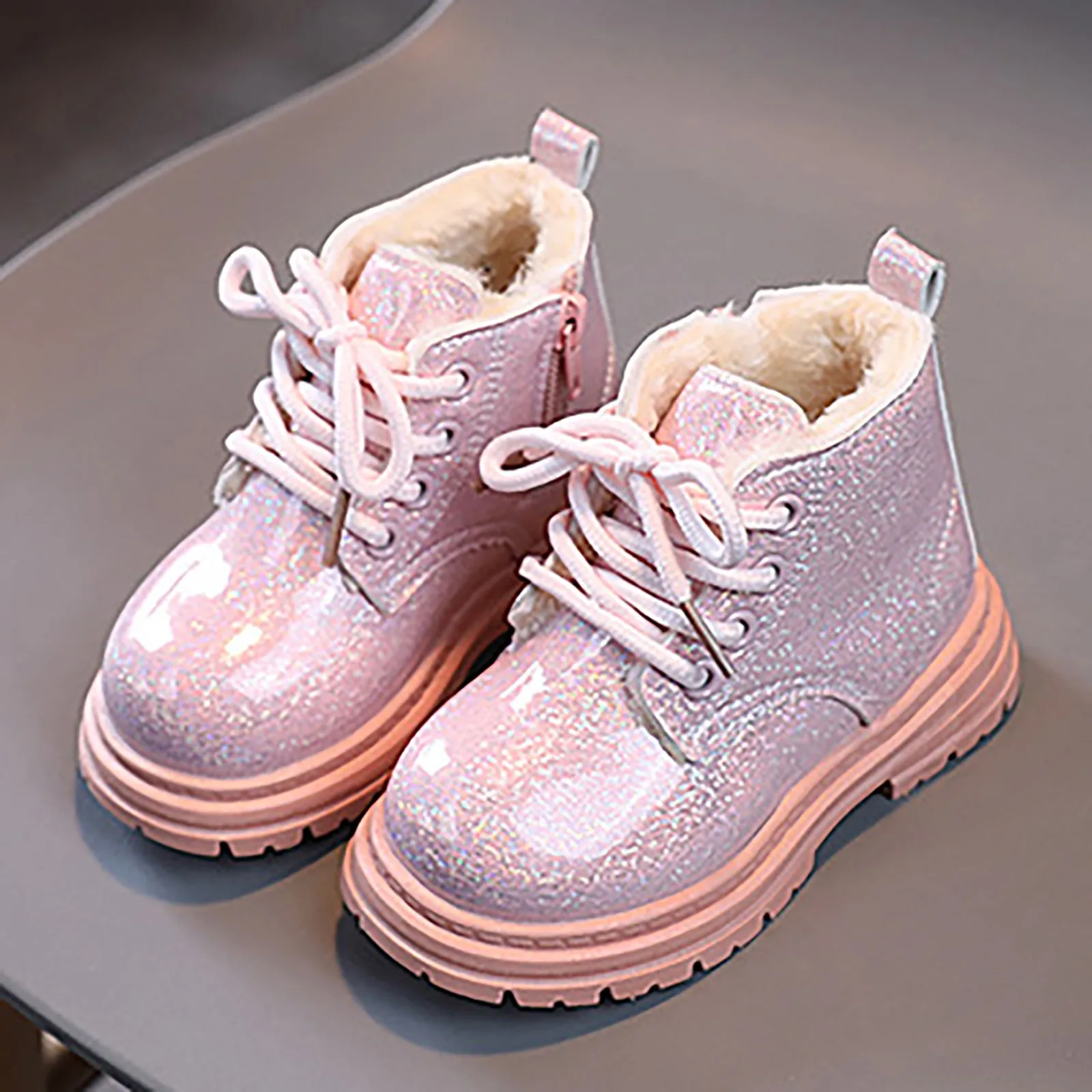 Autunno bambini stivali inverno ragazzi scarpe di cotone in pelle moda ragazze stivaletti morbidi bambini caldi Sneakers infantili nuove scarpe calde