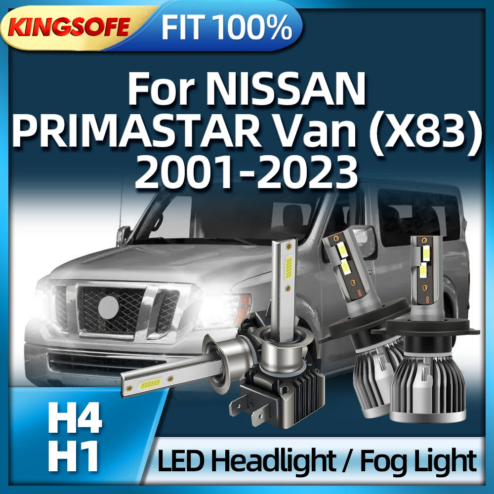 KINGSOFE LED Light H4 Lamp Headlights H1 Lamp 110W For NISSAN PRIMASTAR (X83) 2001 2002 2003 2004 2005 2006 2007 2008 2009-2023