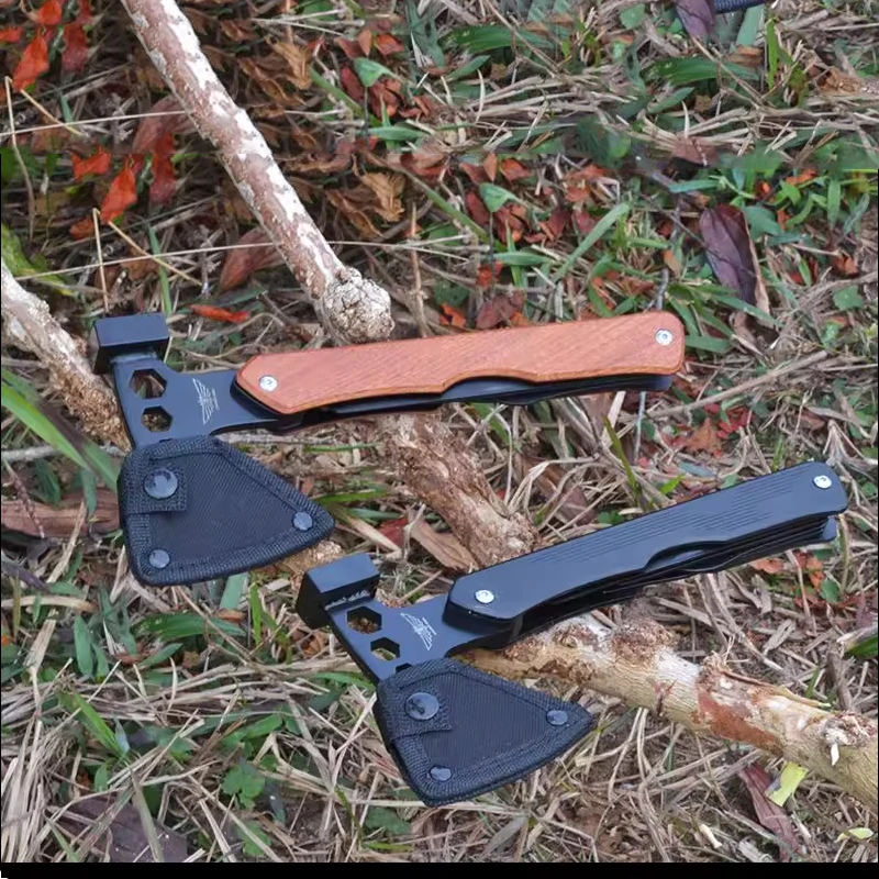 Outdoor Portable EDC Multifunctional Camping Axe Hammer Folding Combination Tool