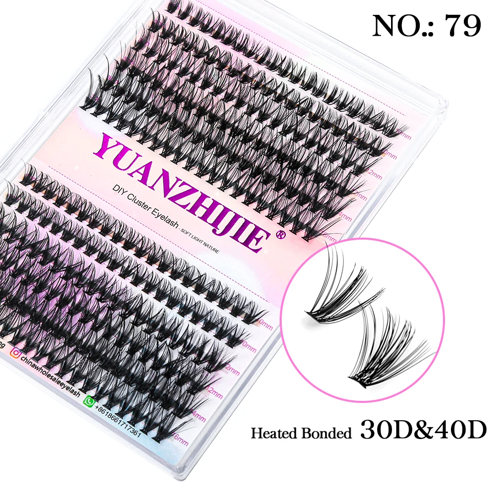 YUANZHIJIE DIY Cluster Wimper Extension 12 lijnen Zwaluwstaart Gesegmenteerde Wimpers Natuurlijke Lichter Bundel Make-Up Benodigdheden
